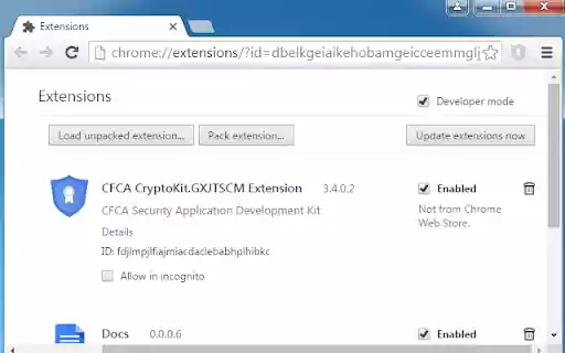 CFCA CryptoKit.GXJTSCM Extension  from Chrome web store to be run with OffiDocs Chromium online