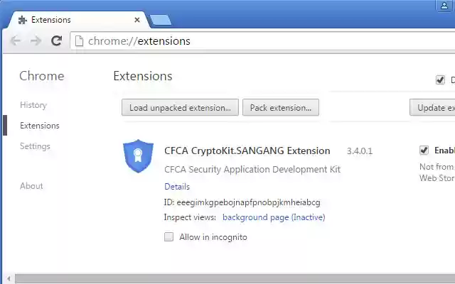 CFCA CryptoKit.SANGANG Extension  from Chrome web store to be run with OffiDocs Chromium online