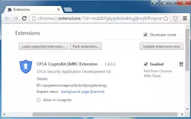 CFCA CryptoKit.SMBC Extension  from Chrome web store to be run with OffiDocs Chromium online