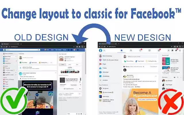Change layout to classic for Facebook™  from Chrome web store to be run with OffiDocs Chromium online