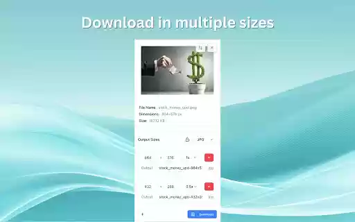 Change size of image  from Chrome web store to be run with OffiDocs Chromium online