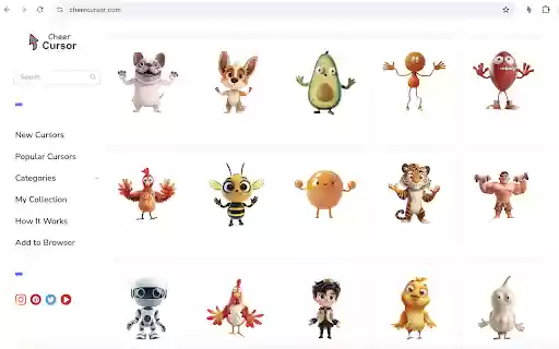 Character Cursor  from Chrome web store to be run with OffiDocs Chromium online