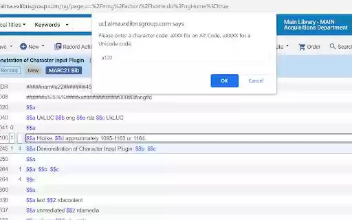 Character Input  from Chrome web store to be run with OffiDocs Chromium online