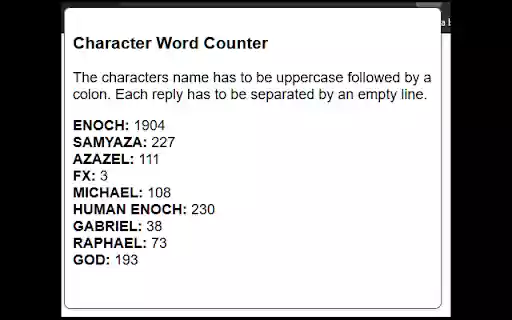 Character Word Counter  from Chrome web store to be run with OffiDocs Chromium online