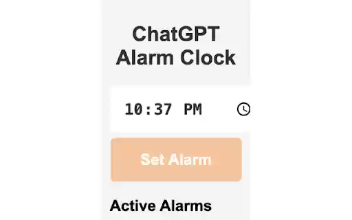 ChatGPT Alarm Clock  from Chrome web store to be run with OffiDocs Chromium online