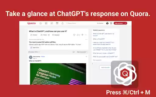 ChatGPT Assistant For Quora™  from Chrome web store to be run with OffiDocs Chromium online