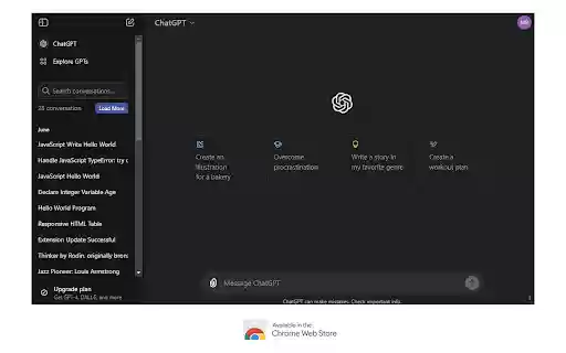 ChatGPT Chat Search  from Chrome web store to be run with OffiDocs Chromium online