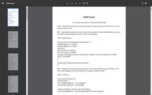 ChatGPT Conversation Exporter  from Chrome web store to be run with OffiDocs Chromium online