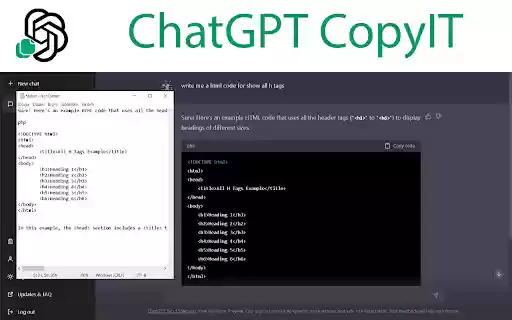 ChatGPT CopyIt  from Chrome web store to be run with OffiDocs Chromium online