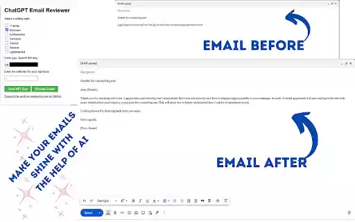 ChatGPT Email Reviewer  from Chrome web store to be run with OffiDocs Chromium online