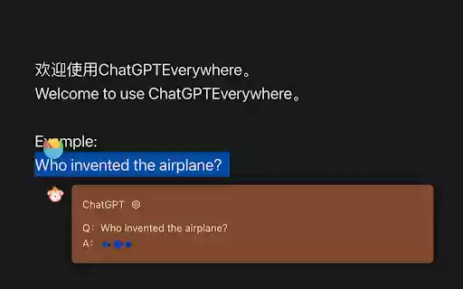 ChatGPTEverywhere  from Chrome web store to be run with OffiDocs Chromium online