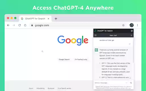 ChatGPT for Chrome GPT Search  from Chrome web store to be run with OffiDocs Chromium online