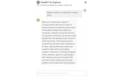 ChatGPT For Explorer from Chrome web store to be run with OffiDocs Chromium online ChatGPT For Explorer from Chrome web store to be run with OffiDocs Chromium online