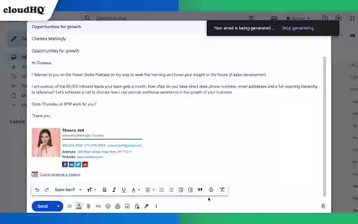 ChatGPT for Gmail by cloudHQ  from Chrome web store to be run with OffiDocs Chromium online