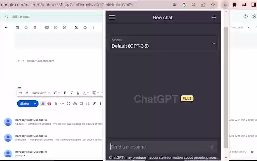 ChatGPT for Google, AI Email  Content Writer  from Chrome web store to be run with OffiDocs Chromium online