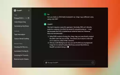 ChatGPT for Google Chrome™  from Chrome web store to be run with OffiDocs Chromium online