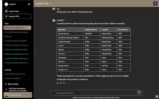 ChatGPT Gruvbox Theme  from Chrome web store to be run with OffiDocs Chromium online