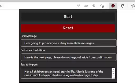Chat Gpt Long Text Input from Chrome web store to be run with OffiDocs Chromium online Chat Gpt Long Text Input from Chrome web store to be run with OffiDocs Chromium online