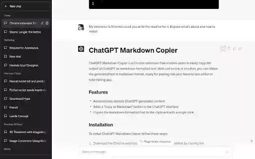 ChatGPT markdown magic  from Chrome web store to be run with OffiDocs Chromium online