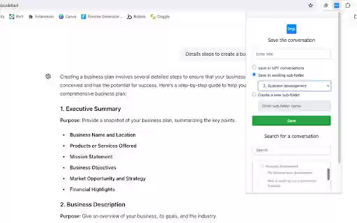 ChatGPT Organizer  from Chrome web store to be run with OffiDocs Chromium online