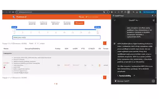 ChatGPT Panel  from Chrome web store to be run with OffiDocs Chromium online