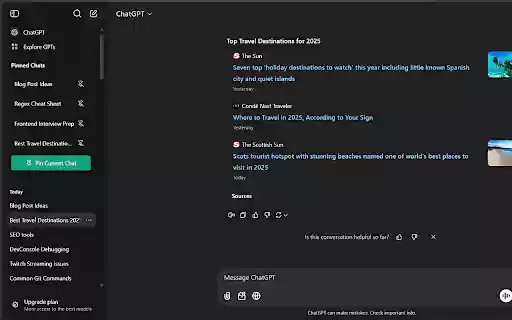 ChatGPT Pins  from Chrome web store to be run with OffiDocs Chromium online