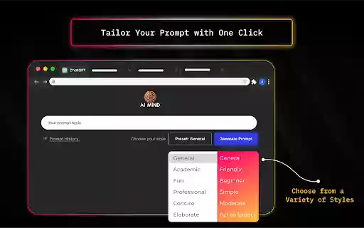 ChatGPT Prompt Generator AI Mind  from Chrome web store to be run with OffiDocs Chromium online