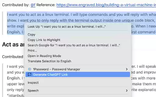 ChatGPT Prompt Link Generator from Chrome web store to be run with OffiDocs Chromium online ChatGPT Prompt Link Generator from Chrome web store to be run with OffiDocs Chromium online