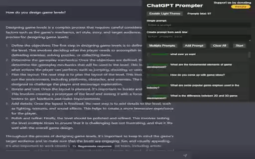 ChatGPT Prompt List  from Chrome web store to be run with OffiDocs Chromium online