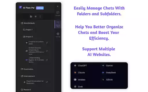 ChatGPT Prompt ManagerOrganize, Save  Boost AI Productivity AI Flow Pal  from Chrome web store to be run with OffiDocs Chromium online