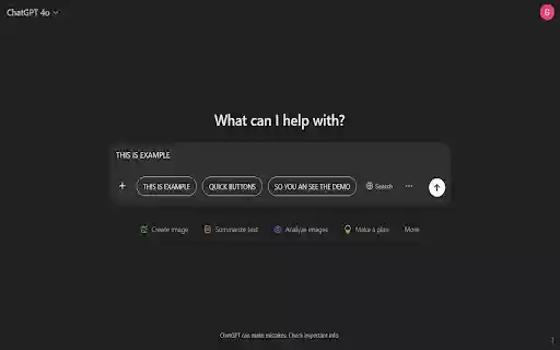 ChatGPT Quick Buttons  from Chrome web store to be run with OffiDocs Chromium online