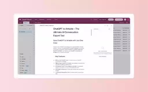 ChatGPT to Airtable One Click Export  from Chrome web store to be run with OffiDocs Chromium online