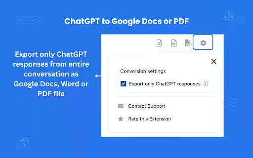 ChatGPT to Google Docs or PDF  from Chrome web store to be run with OffiDocs Chromium online