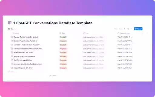 ChatGPT to Notion Batch Export  from Chrome web store to be run with OffiDocs Chromium online