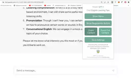 ChatGPT UI Settings from Chrome web store to be run with OffiDocs Chromium online ChatGPT UI Settings from Chrome web store to be run with OffiDocs Chromium online