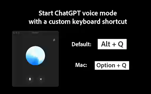ChatGPT Voice Shortcut  from Chrome web store to be run with OffiDocs Chromium online