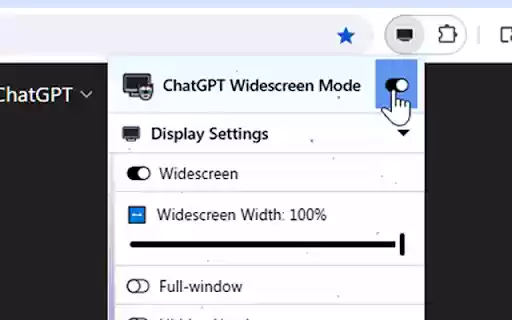 ChatGPT Widescreen  from Chrome web store to be run with OffiDocs Chromium online