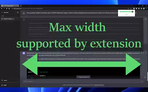 ChatGPT WideScreen Adjuster  from Chrome web store to be run with OffiDocs Chromium online
