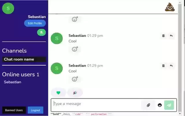 Chat Room  from Chrome web store to be run with OffiDocs Chromium online