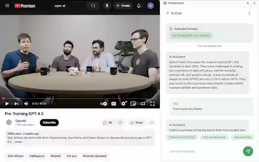 Chatsheet AI chat with any website  from Chrome web store to be run with OffiDocs Chromium online