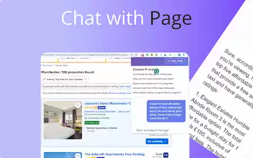 Chat with Page AI  from Chrome web store to be run with OffiDocs Chromium online