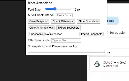 Check Attendance for Google Meet  from Chrome web store to be run with OffiDocs Chromium online