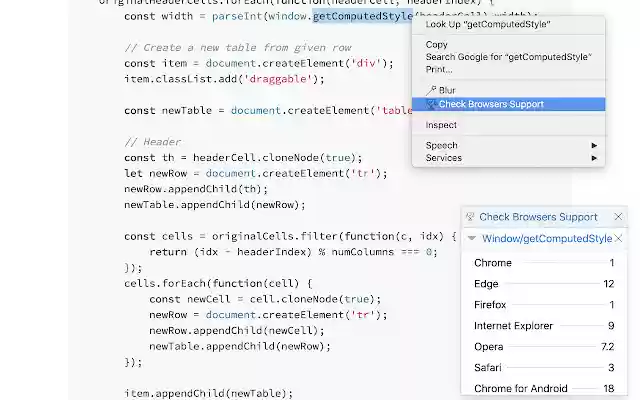 CheckBrowsersSupport  from Chrome web store to be run with OffiDocs Chromium online