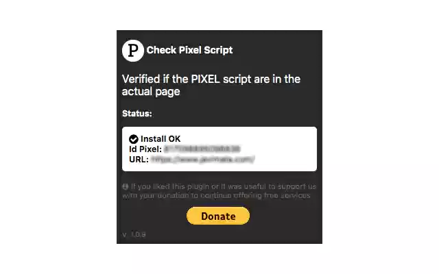 Check Pixel Script  from Chrome web store to be run with OffiDocs Chromium online