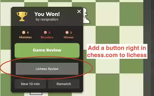 Chess.com to Lichess PGN  from Chrome web store to be run with OffiDocs Chromium online