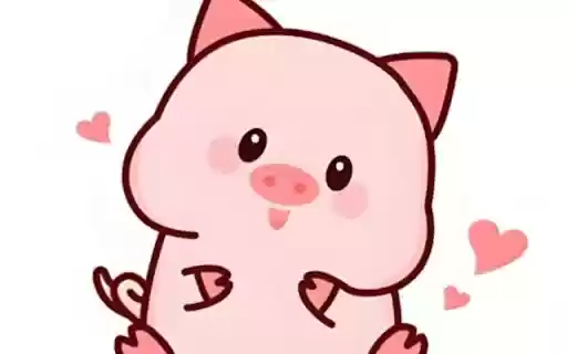 Chibi photo of a pig  from Chrome web store to be run with OffiDocs Chromium online