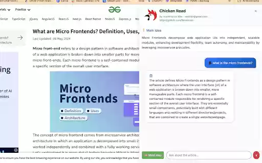 Chicken Read  from Chrome web store to be run with OffiDocs Chromium online