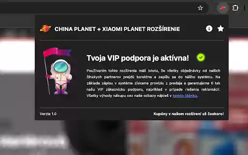 China Planet: VIP podpora pre vaše nákupy z Číny  from Chrome web store to be run with OffiDocs Chromium online