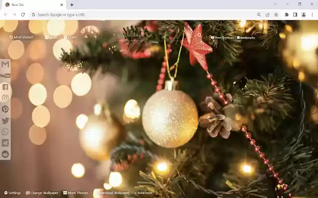 Fond d'écran de décorations de Noël de la boutique en ligne Chrome à exécuter avec OffiDocs Chromium en ligne