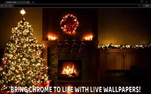 Christmas Tree Fireplace Animated Wallpaper  from Chrome web store to be run with OffiDocs Chromium online